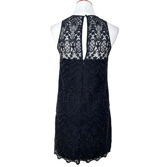 Joie Black Floral Scroll Lace Sleeveless LBD Sheath Mini Cocktail Dress - Picture 6 of 14